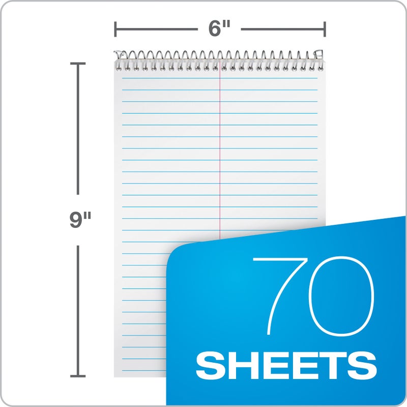 Ampad Steno Notebook, 6 X 9 Inches, White Paper, Gregg Ruled, White Cover, 70 Sheets Per Book, 12-Pack (25-472) - Image 2
